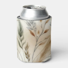 Porta-lata Verde Sutil Botânico Moderno Casamento Boho