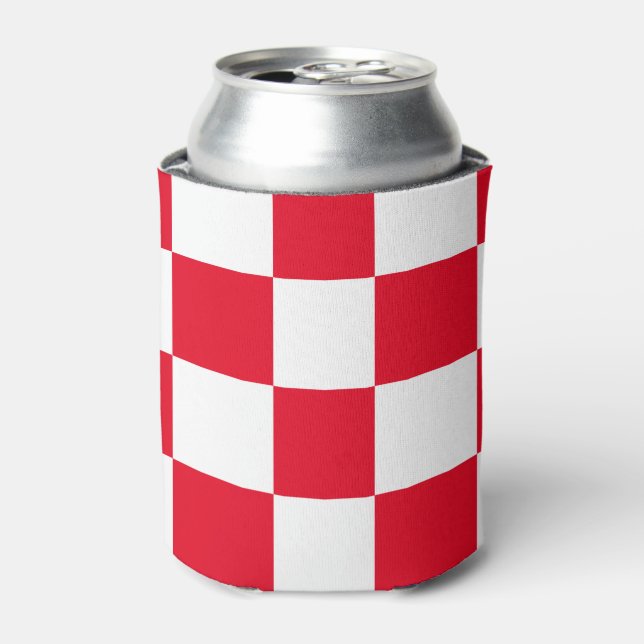 Porta-lata Verificadores Geométricos Croatas Vermelhos Podem  (Can Front)