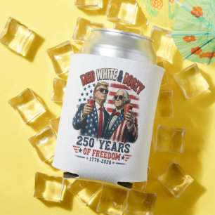 Porta-lata Vermelho Branco Bebado Trump George Washington 250