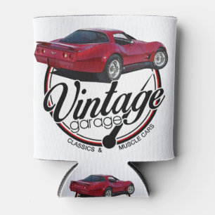 Porta-lata Vermelho Corveta da garagem do vintage