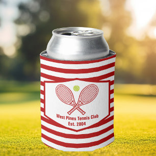 Porta-lata Vermelho do Clube de Tênis Personalizado