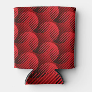 Porta-lata Vermelho Geométrico: Arte da Linha Raster