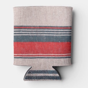 Porta-lata Vermelho Stripe Linen: Textura de Knitwear