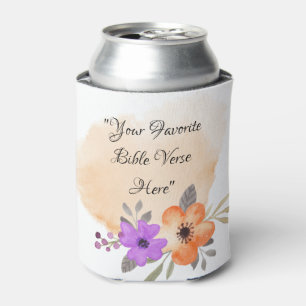 Porta-lata Verso de Bíblia Personalizado no Fundo de Pêssego 