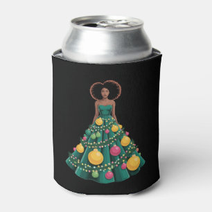 Porta-lata Vestido de Árvore de Natal Luzes de Natal Mulher A