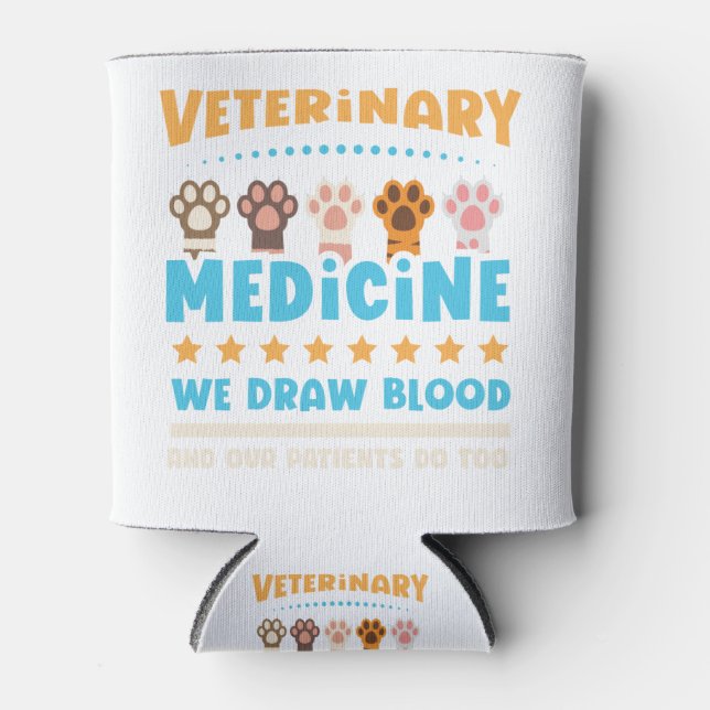 Porta-lata Vet Tech Veterinarian Funny Draw Blood (Frente)