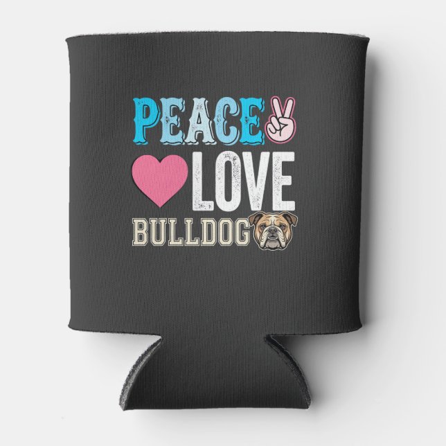 Porta-lata Vetor de Bulldog de Paz e Amor (Frente)