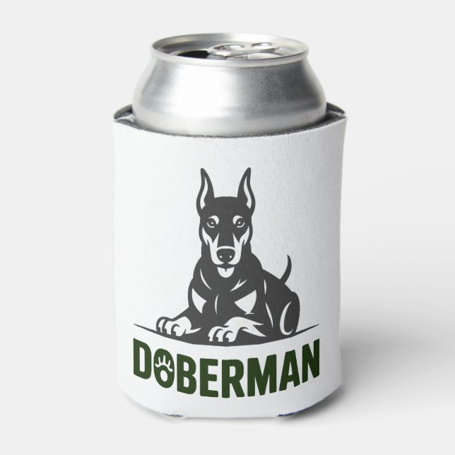 Porta-lata Vetor de Cachorro Doberman 2 Cores (Can Front)