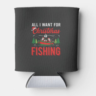 Porta-lata Vetor de Férias do Papai Noel de Natal Pescando