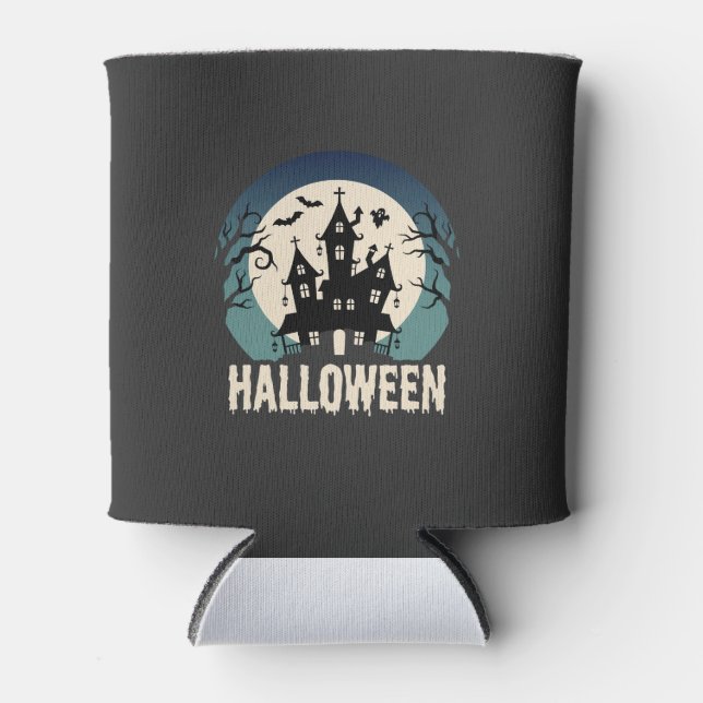 Porta-lata Vetor de Luar de Casa Assombrada de Halloween (Frente)