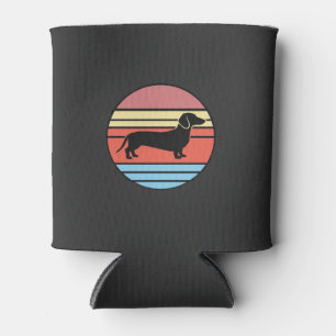 Porta-lata Vetor pôr do sol de Dachshund retrô