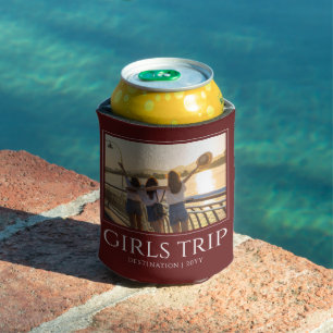 Porta-lata Viagem de Meninas Chic   Foto personalizada de fim