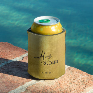 Porta-lata Vibes Douradas Metálicas Modernas