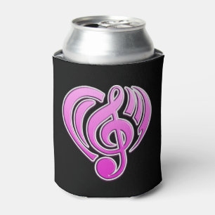 Porta-lata Vibrações Amor Musical Coração Rosa Nota Musical D