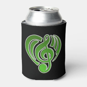 Porta-lata Vibrações Amor Musical Coração Verde Nota Musical 
