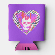 Vibrant Skull Heart Rock Love You Graphic Black 