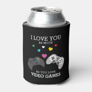 Porta-lata Vídeo Games 'Eu te amo' Engraçados   Personalizado