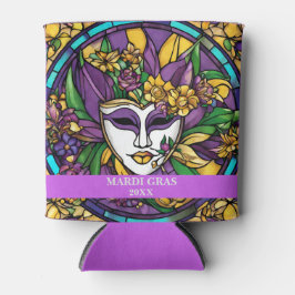 Porta-lata Vidro Mantejado de Faux Personalizado Mardi Gras J