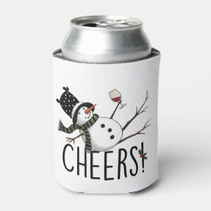 Porta-lata Vinho de Boneco de Neve Natal Divertido Bebendo Vi