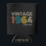 Porta-lata Vintage 1964 Limited Edition 60th Birthday<br><div class="desc">Vintage 1964 Limited Edition 60th Birthday</div>