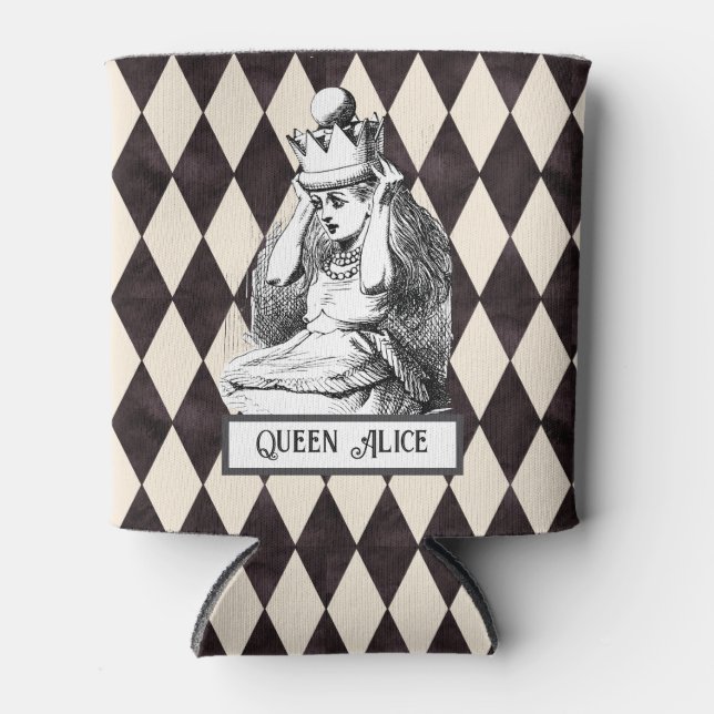 Porta-lata Vintage Alice com Crown Harlequin (Frente)