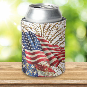 Porta-lata Vintage American Flag e 4º de julho