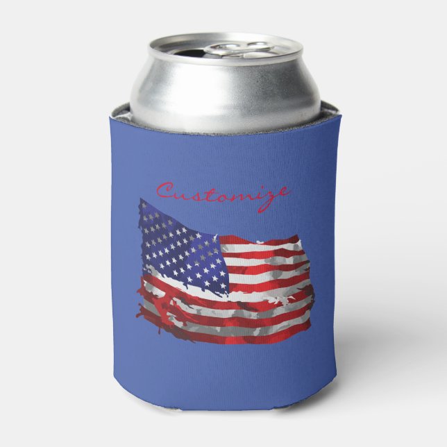 Porta-lata Vintage American Flag Thunder_Cove (Can Front)