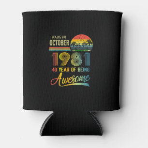 Porta-lata Vintage aniversário de 40 anos Gift outubro de 19