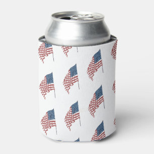 Porta-lata Vintage Bandeira Patriótica Americana Acenando no