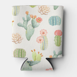Porta-lata Vintage Cactus: Ilustração Sem Costura