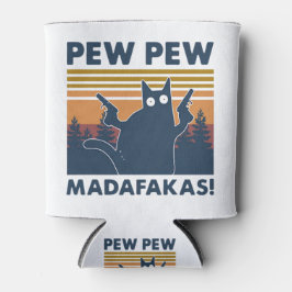 Porta-lata Vintage cat Pew Pew Madafakas