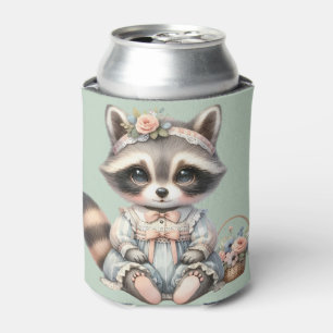 Porta-lata Vintage Cottagecore Raccoon Pastel