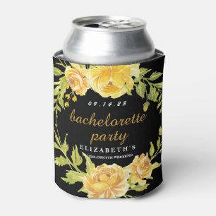 Porta-lata Vintage Floral Black Bachelorette Party Can Cooler
