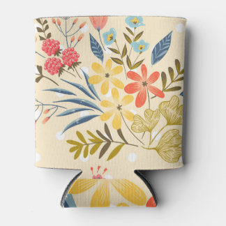 Porta-lata Vintage Floral Bolinhas: Padrão Abstrato