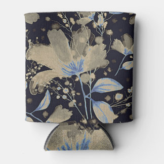 Porta-lata Vintage Floral Watercolor: Fundo Preto