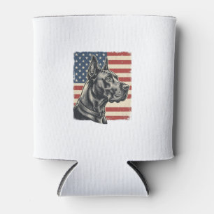Porta-lata Vintage Great Dane Bandeira Patriótica Vector Desi