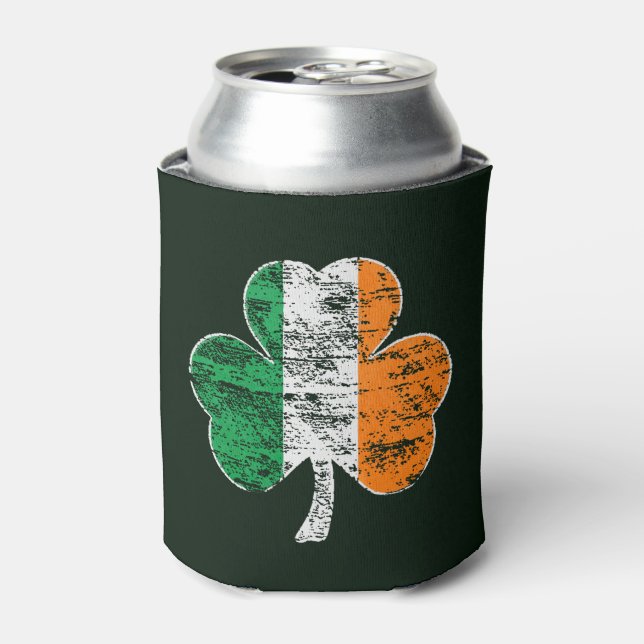 Porta-lata Vintage Ireland Flag Shamrock (Can Front)