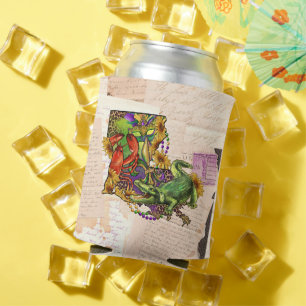 Porta-lata Vintage Louisiana Mapa Crawfish E Alligator Cajun