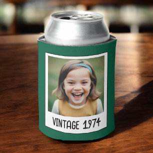 Porta-lata Vintage Milestone Aniversário Foto Keepsasak