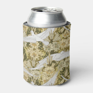 Porta-lata Vintage padrão floral Dove & Lily em verde sálvia