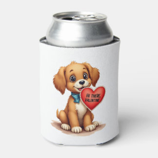 Porta-lata Vintage Retro Dia dos Namorados Cachorro Valentine