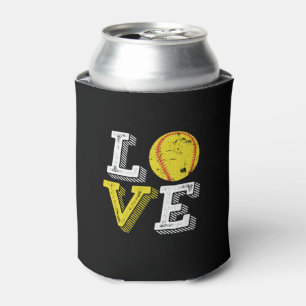 Porta-lata Vintage Retro Love Softball Sports Team e treinado