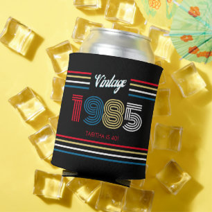 Porta-lata Vintage Retro Stripe Cores Primárias 1985