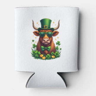 Porta-lata Vintage St. Patricks Day Vaca das Terras Altas com