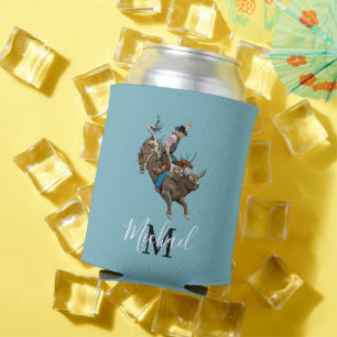 Porta-lata Vintage touro montando cowboy