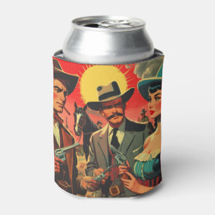 Porta-lata Vintage Western História em quadrinhos Illustratio