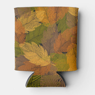 Porta-lata Vintage Yellow: Leafy Dark Elegance.