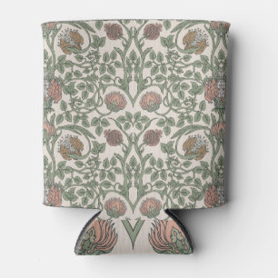 Porta-lata Vintagem floral entonizada: papel de parede retrô.