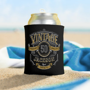 Porta-lata Vintagem Preta E Dourada Personalizada Com Idade D