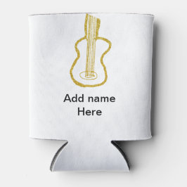Porta-lata Violão acústico brilho dourado adicionar nome dood